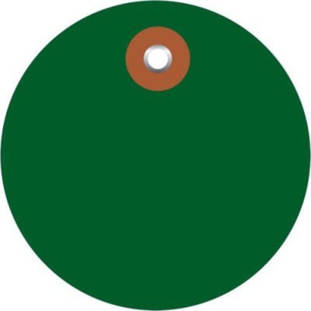 BOX PACKAGING Plastic Circle Tags, 2" Dia., Green, 100/Pack G26068